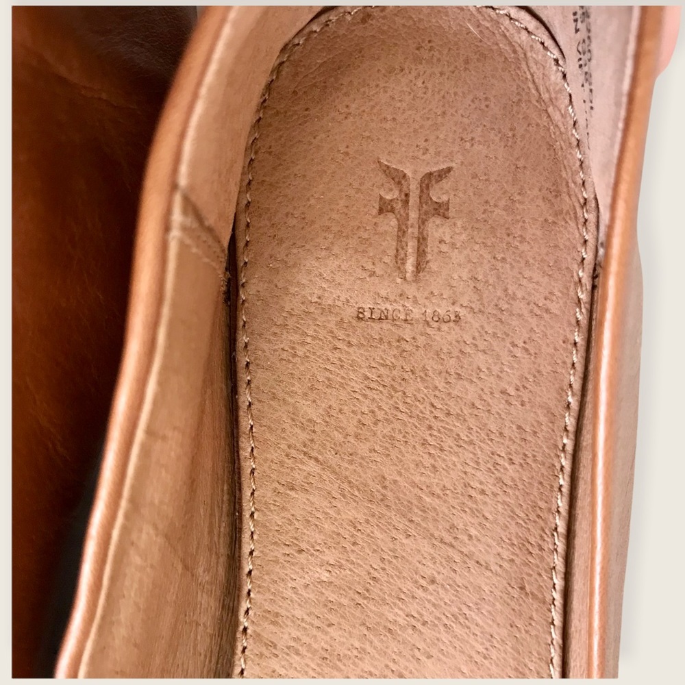 Frye Sienna Cognac Leather Ballet Pointed Flats - Picture 11 of 16